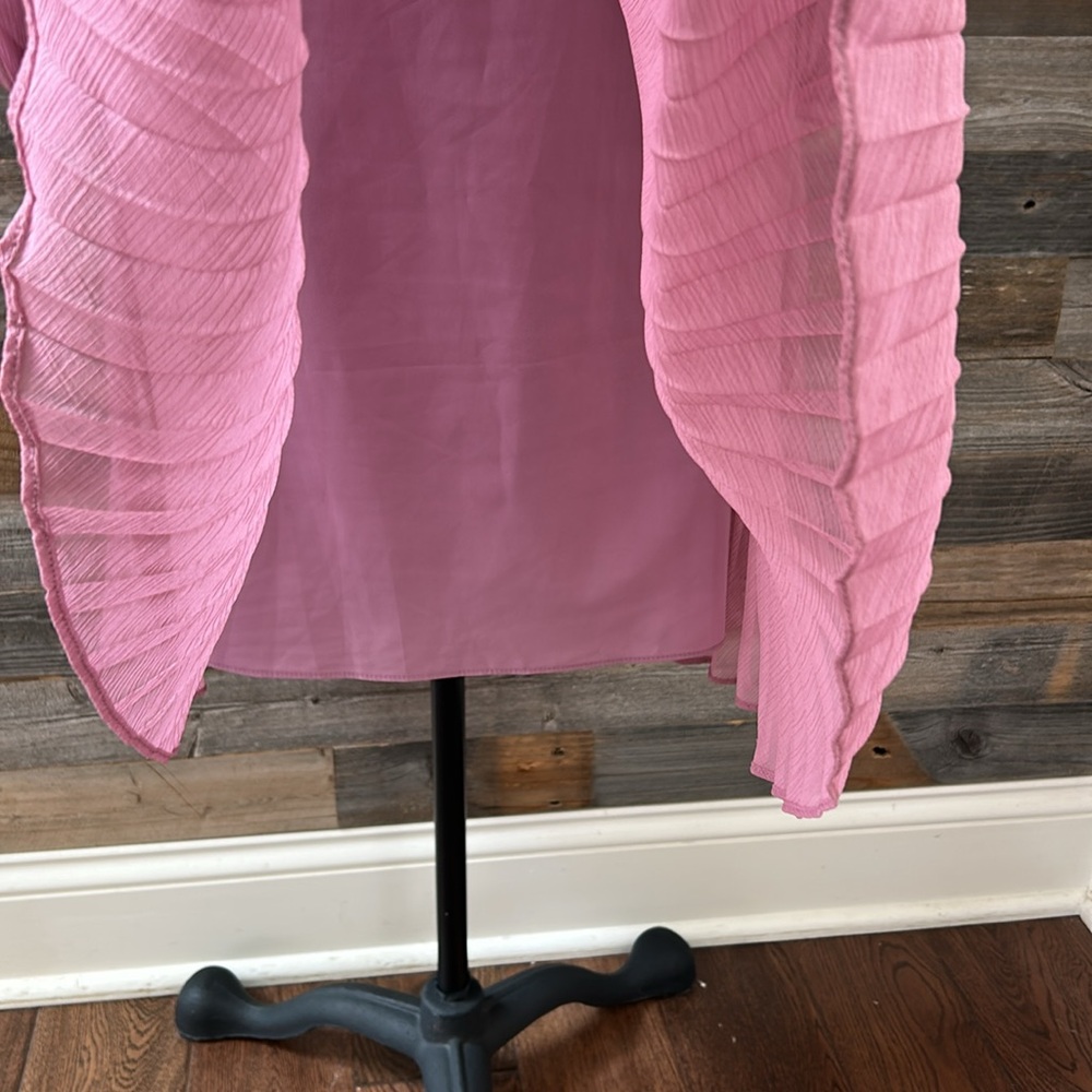 NWT Theia Sample Pleated Midi Dress Long Sleeve Size 4 - Picture 5 of 14